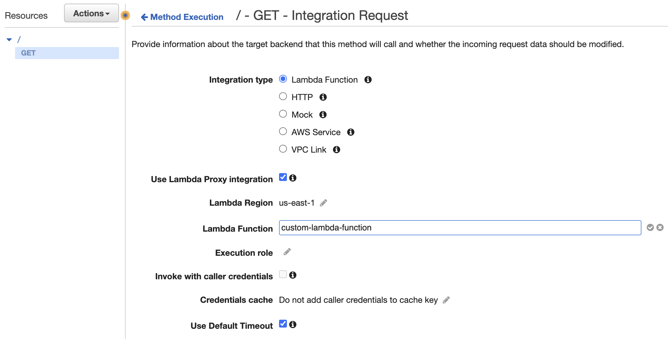 AWS Custom Lambda Function integration