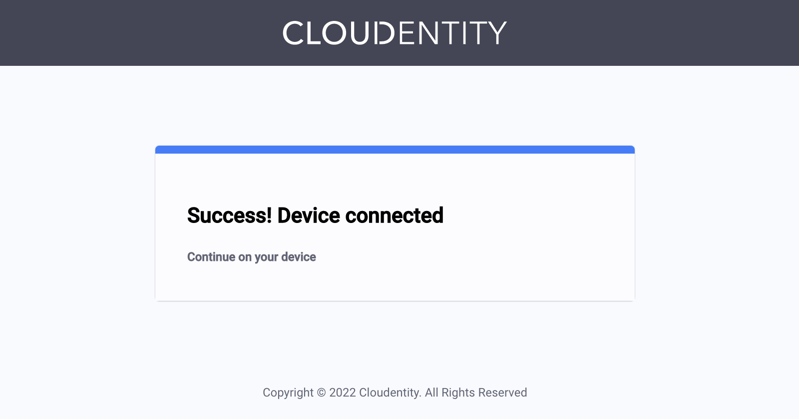 Device Flow - Success! Device connected